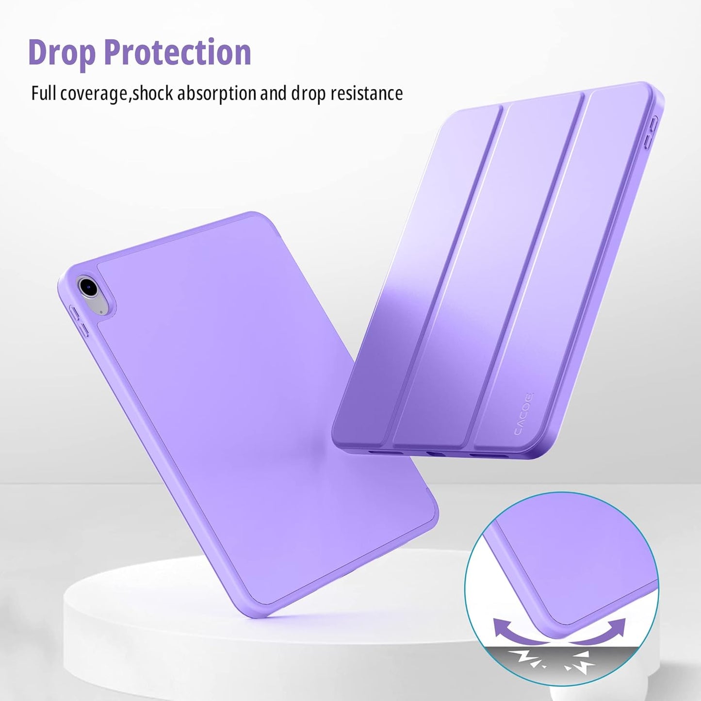 CACOE iPad 10th Gen 10.9 Case with Pencil Holder TPU Smart Cover