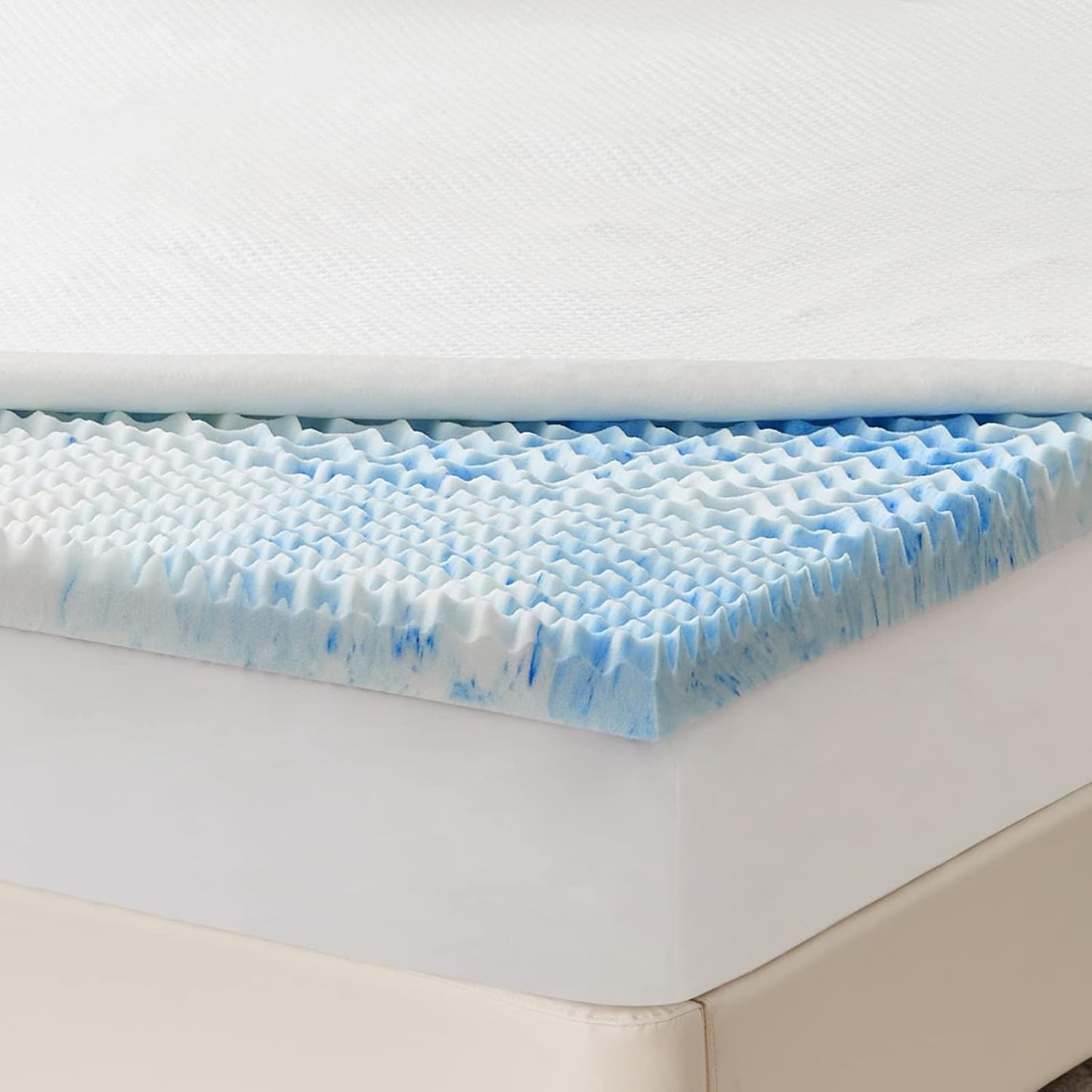 RUIKASI Memory Foam Mattress Topper Double 7cm Egg Crate Orthopedic Support