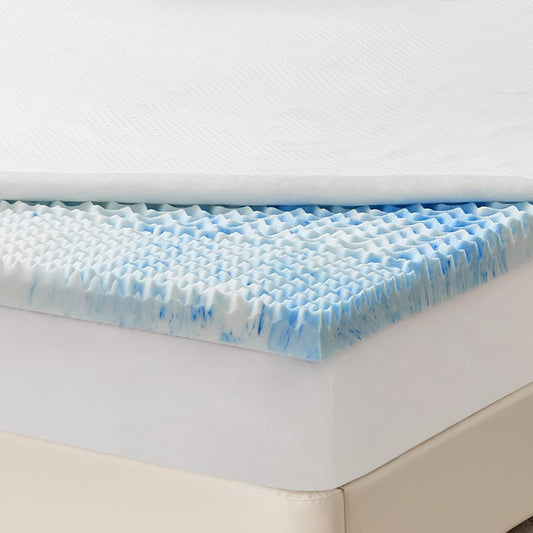 RUIKASI Memory Foam Mattress Topper Double 7cm Egg Crate Orthopedic Support