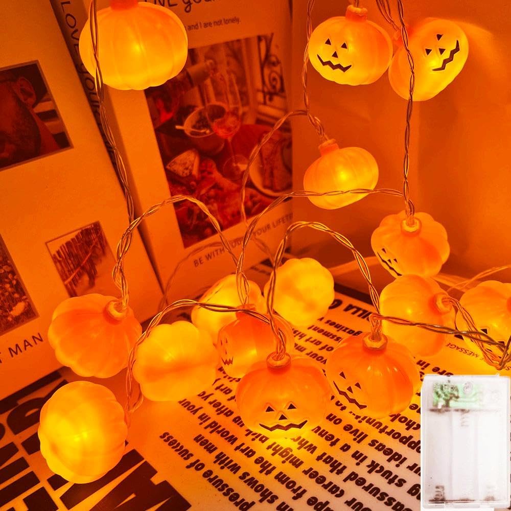 PAWARSO Halloween Pumpkin String Lights 3m 20 LED Waterproof
