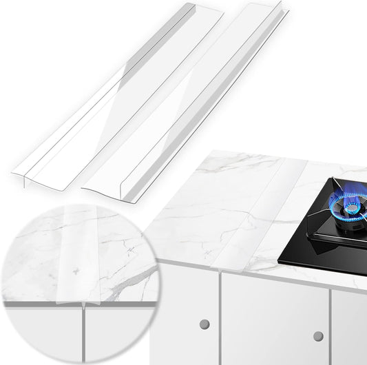 2Pc Stove Counter Gap Filler 30in Silicone Strip Kitchen Spill Guard