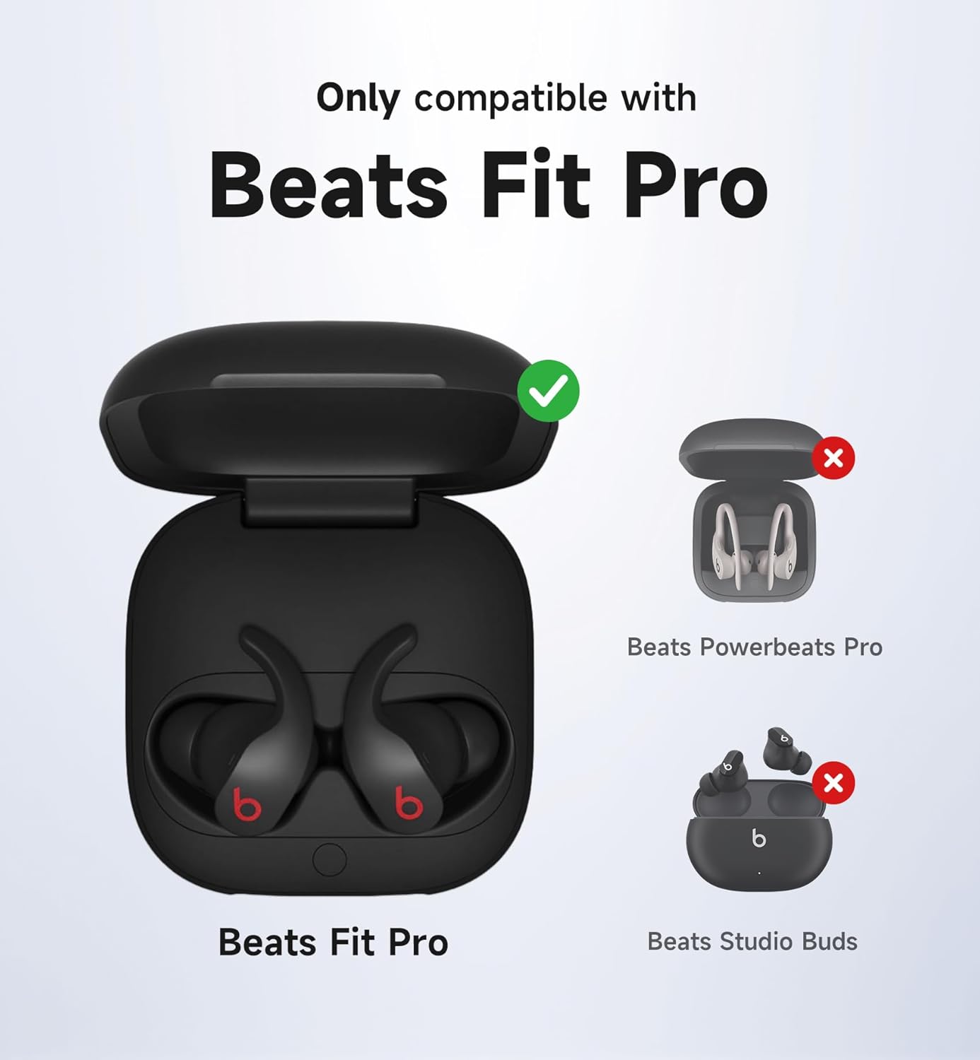 SURITCH Case for Beats Fit Pro Shockproof TPU Cover Keychain B0C6KM7KHX