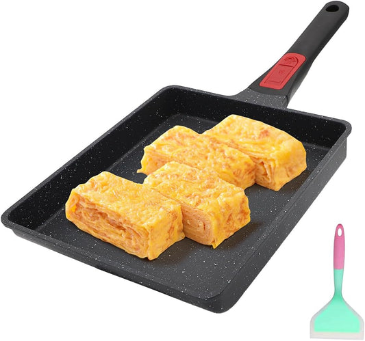 AIKENBBKK Large Tamagoyaki Japanese Omelette Pan 23×21cm – Non‑Stick, PFOA‑Free
