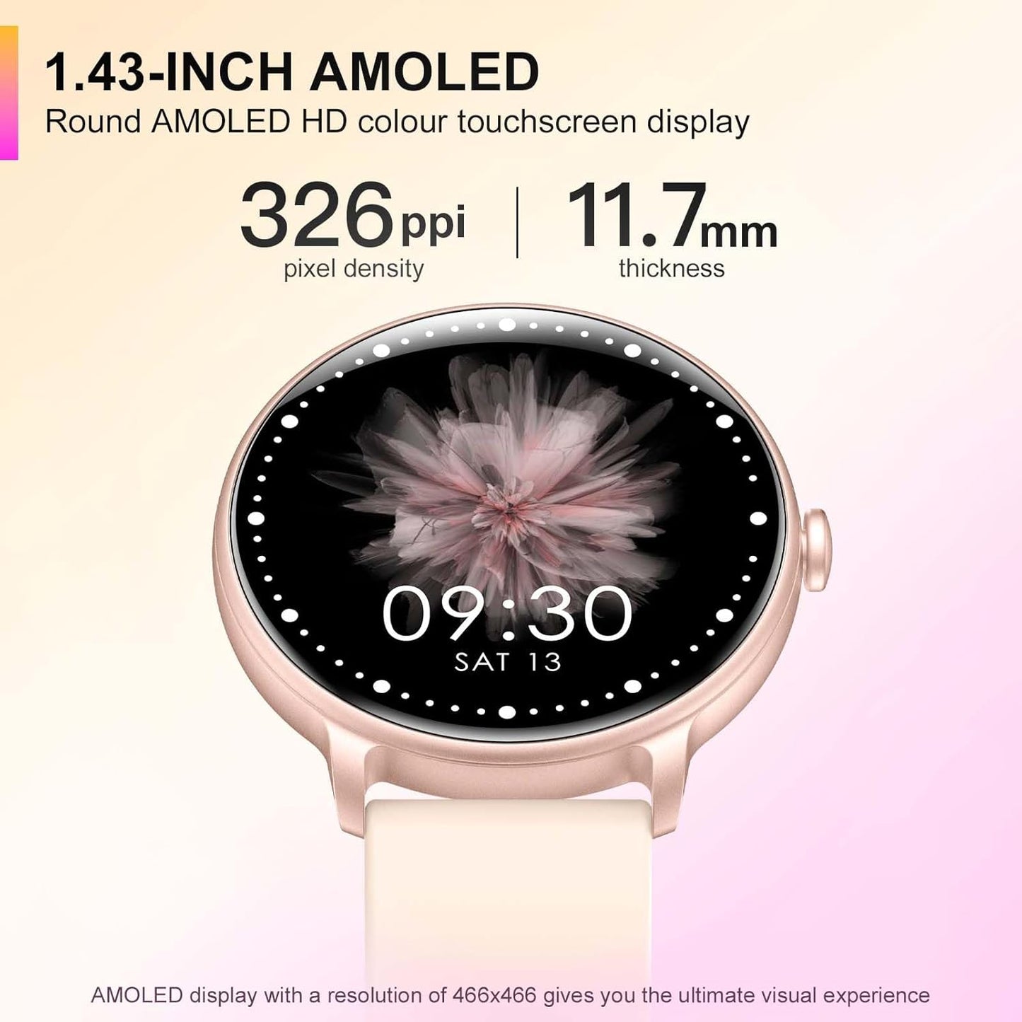 ZPPSNFIT 1.43″ AMOLED Smart Watch With Fitness Tracker & Heart Rate Monitor