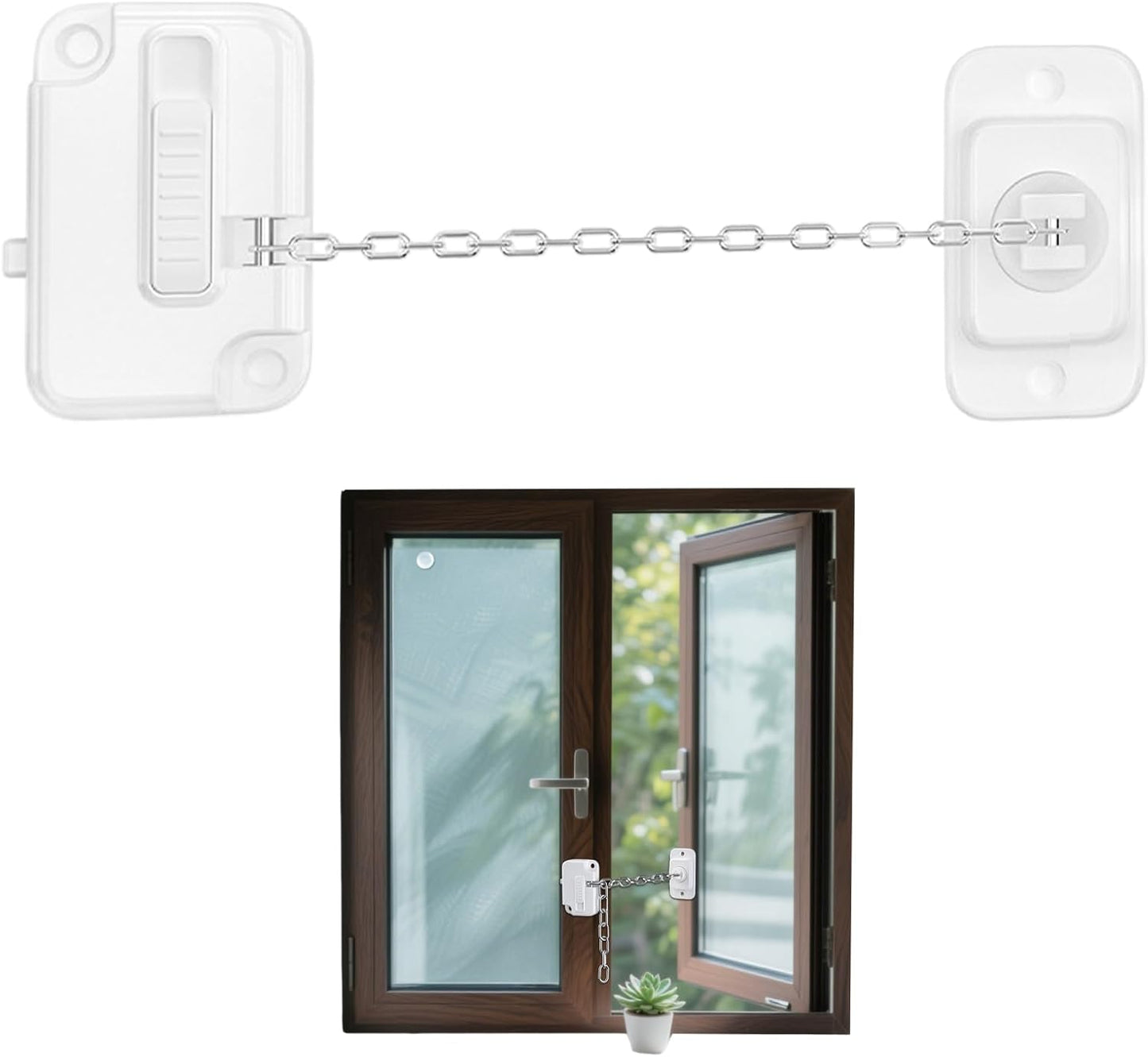 Adjustable Window Restrictor Lock Self Adhesive No Drill Security B0F84447Q8
