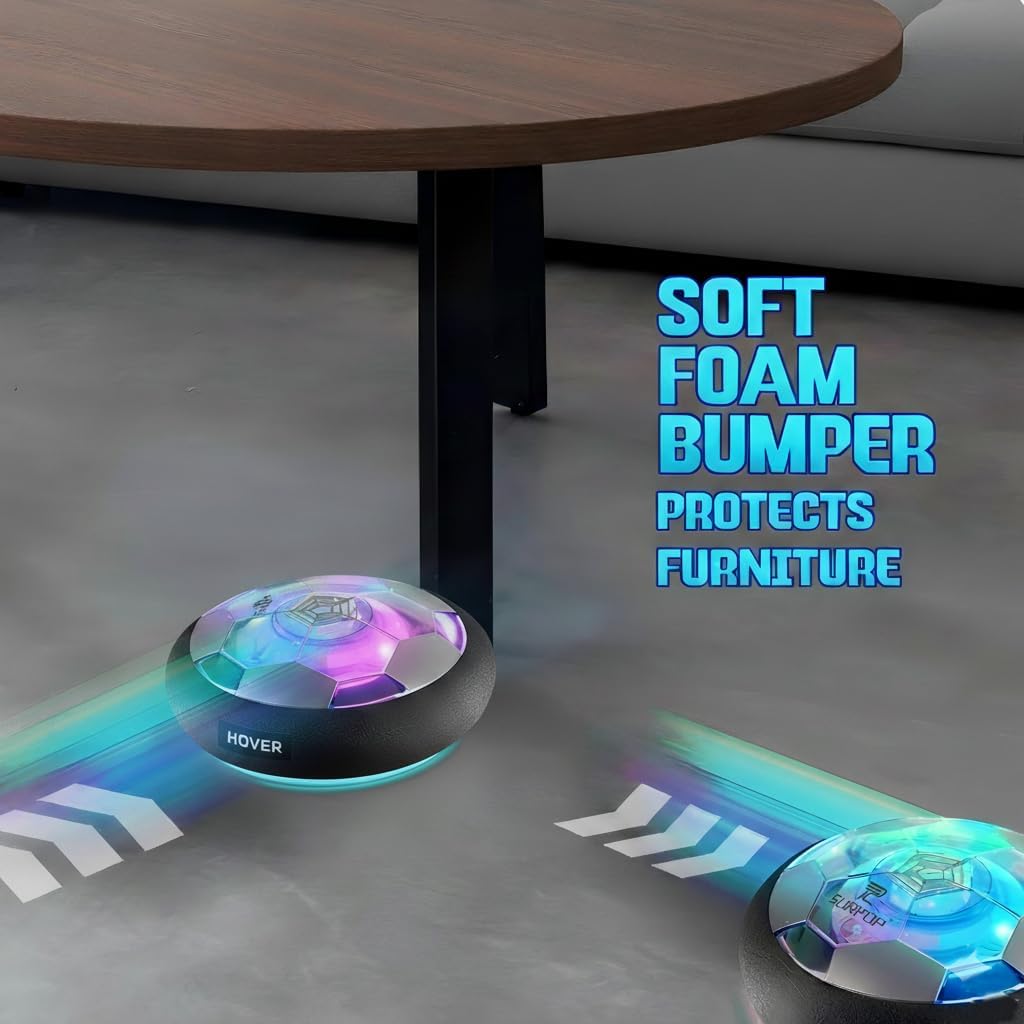 2 Pc LED Hover Football Set Indoor Air-Cushion Soccer Game Kids Gift