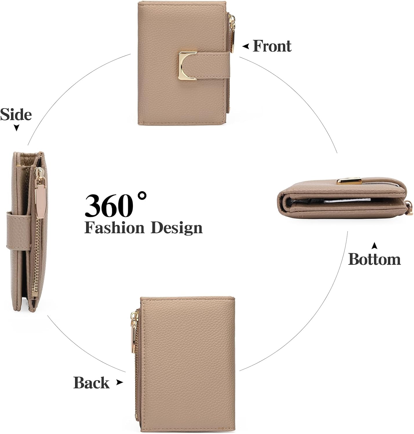 GOIACII Women’s Vegan Leather Bifold Wallet Compact Card Holder Purse B0FD73XYB4
