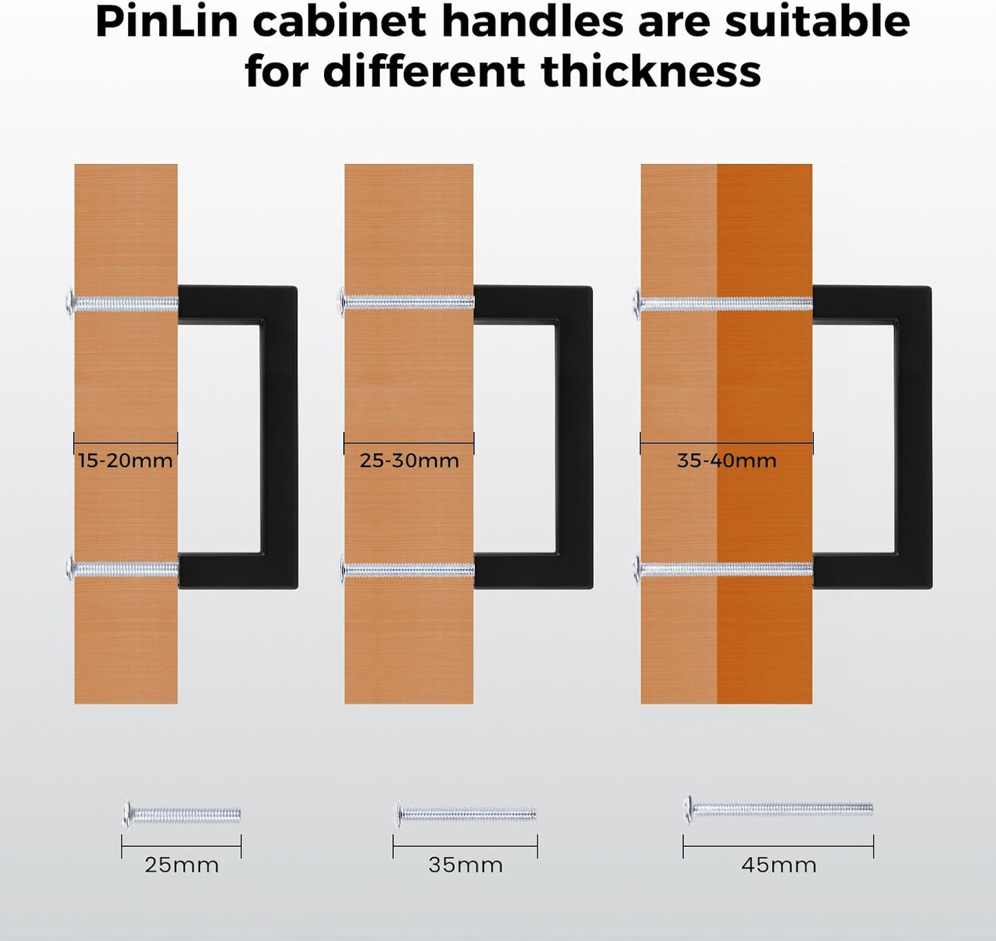 PinLin 20× Stainless Steel Cabinet Handles 76 mm Hole‑Centre, 12 mm – Modern
