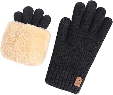 Womens Thermal Touchscreen Gloves Knit Fleece Lined Warm Winter