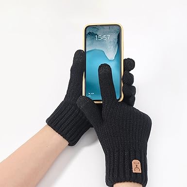 Womens Thermal Touchscreen Gloves Knit Fleece Lined Warm Winter