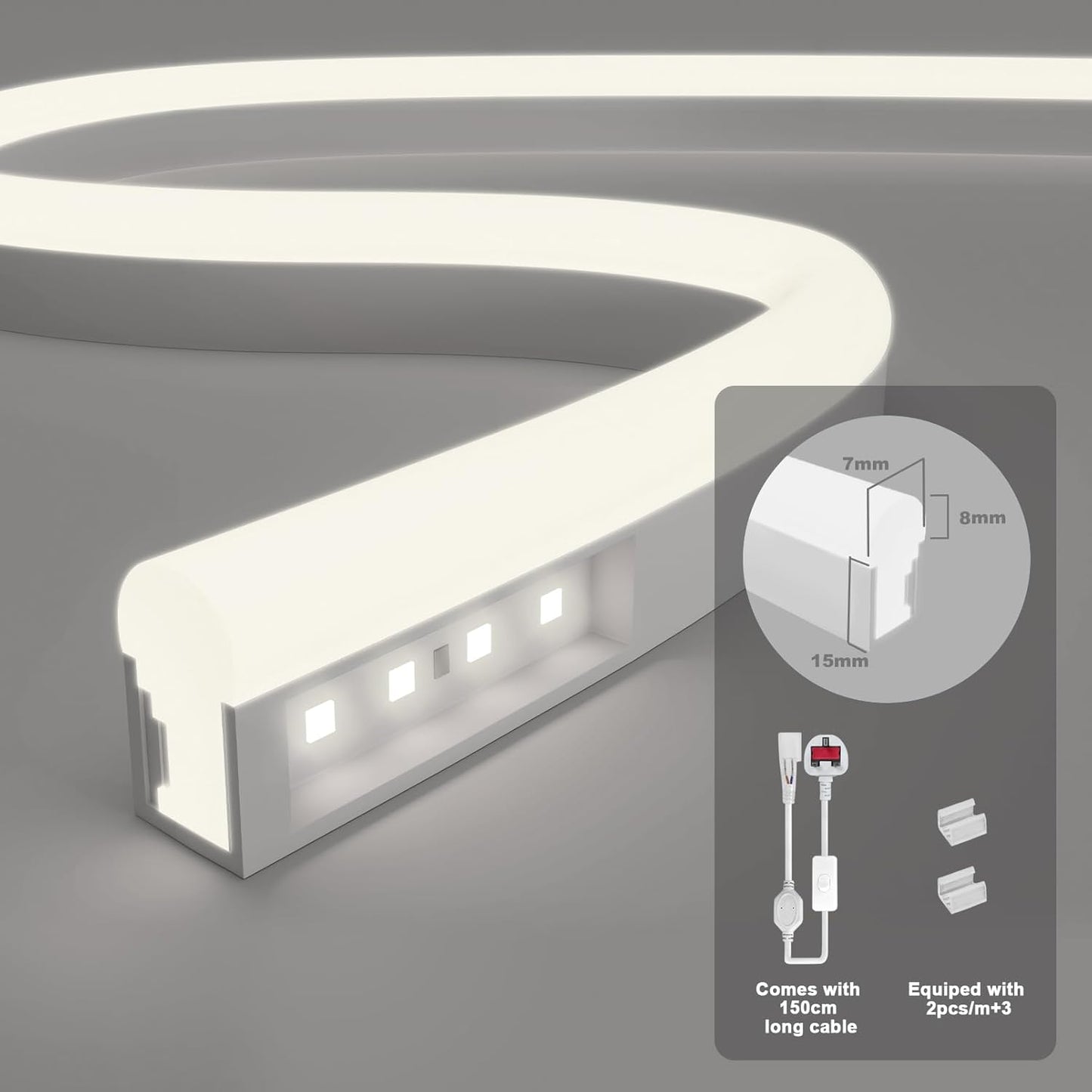 KSIBNW Outdoor Waterproof Flexible LED Strip Cuttable Rope B0B8BS1YLX