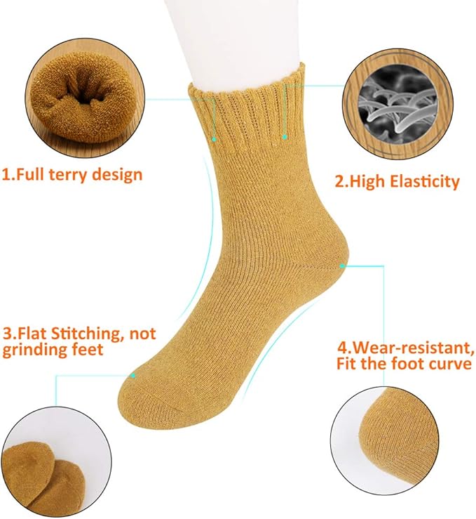 5 Pairs Thermal Socks Women Warm Winter Thick Soft UK 4-8 B0FHJZMGJ4