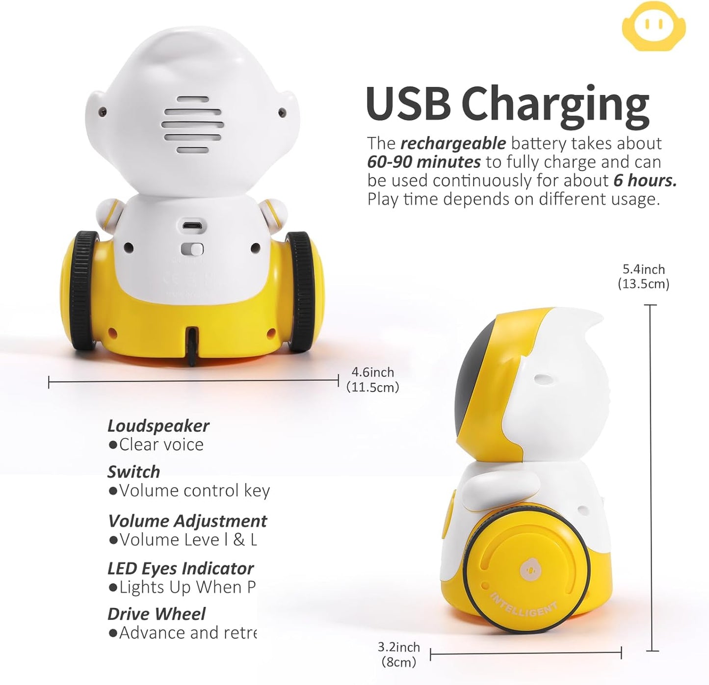 Interactive Robot Toy for Kids – Voice Control, Dance & Music (Rechargeable)