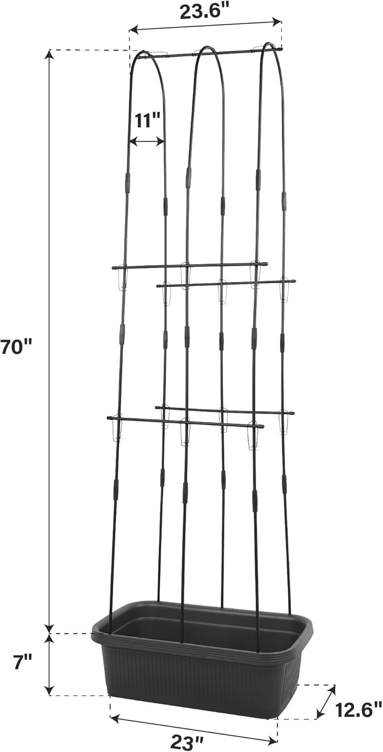 JonesHouseDeco 2Pcs Self-Watering Planter with Trellis for Veggies & Vines