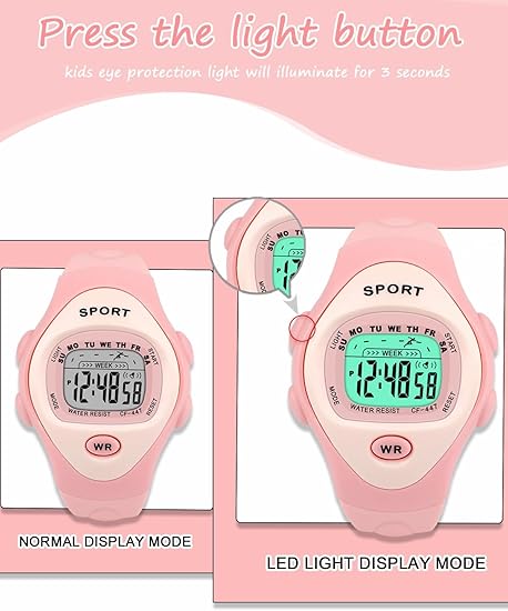 SOCICO Kids Digital Watch Waterproof LED Alarm Stopwatch