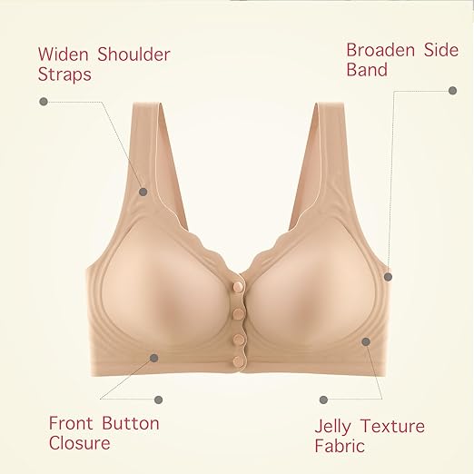 Wireless Post Surgery Bra 2pk Front Closure Seamless Support Comfort 3XL