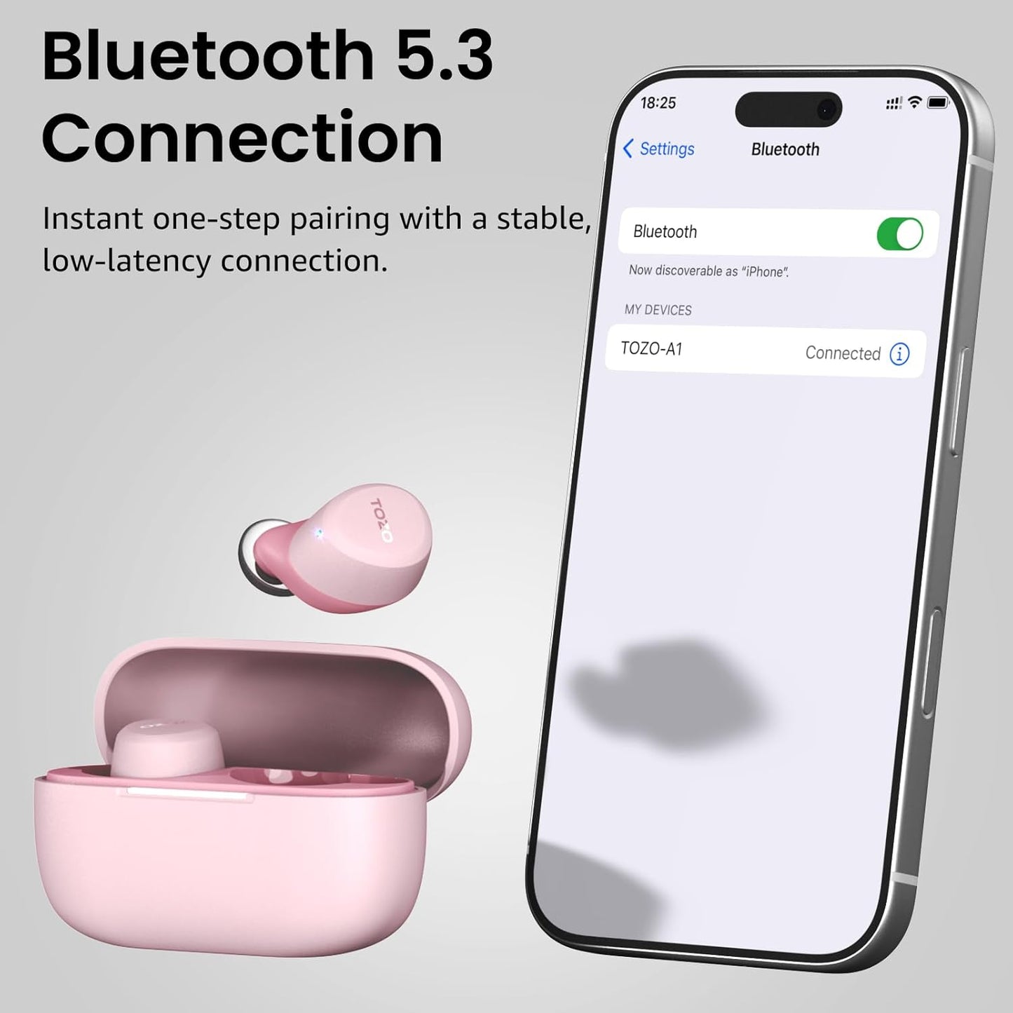 TOZO A1 Mini Wireless Earbuds Bluetooth 5.3 In‑Ear Headphones IPX5 Waterproof