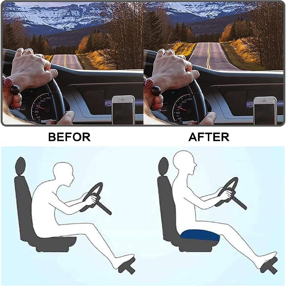 Memory Foam Car Seat Cushion Booster – Comfort & Height Support