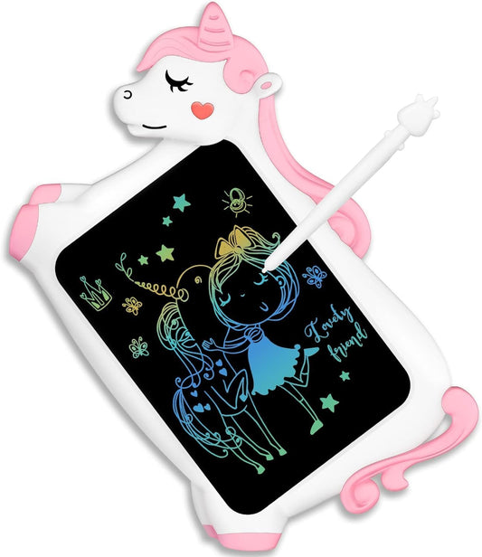 CHEERFUN 10-Inch Unicorn LCD Drawing Tablet – Pink Mess-Free Writing Board for Kids
