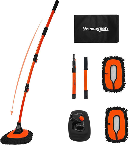 YeewayVeh 55″ Extendable Car Wash Brush Mop with Long Handle
