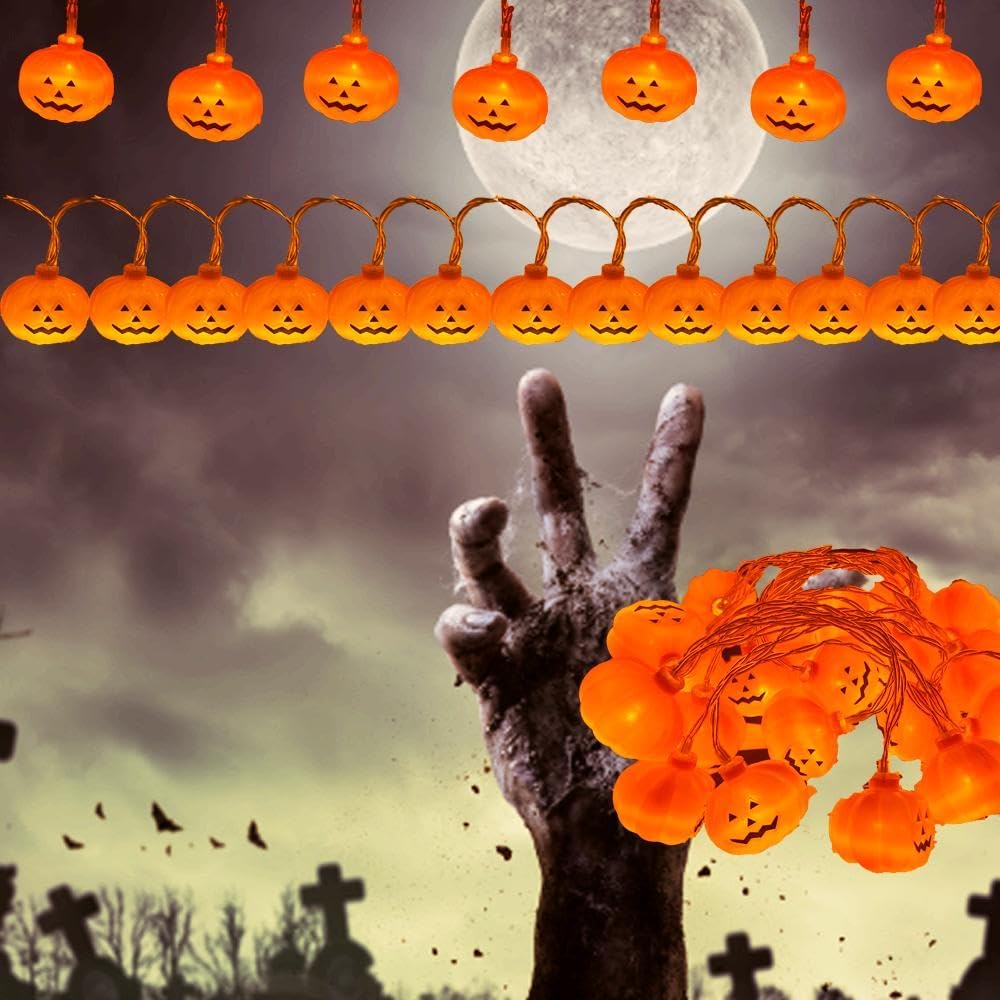 PAWARSO Halloween Pumpkin String Lights 3m 20 LED Waterproof