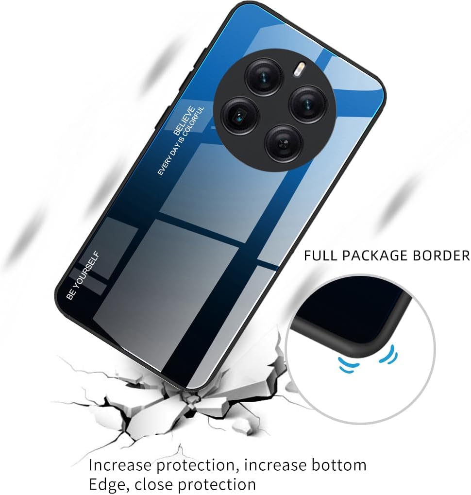 Realme 12 Pro Plus 5G Tempered Glass Protective Phone Case Blue Black