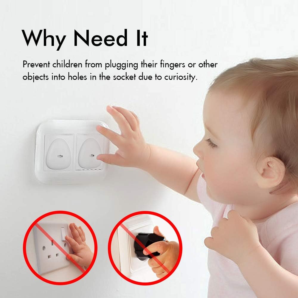 EUDEMON Baby Safety Socket Covers UK 18 Pack Three Hole Plug Protectors