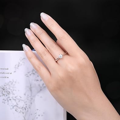 JewelryPalace 925 Sterling Silver CZ Engagement Promise Ring Women B0BXLZBD6S