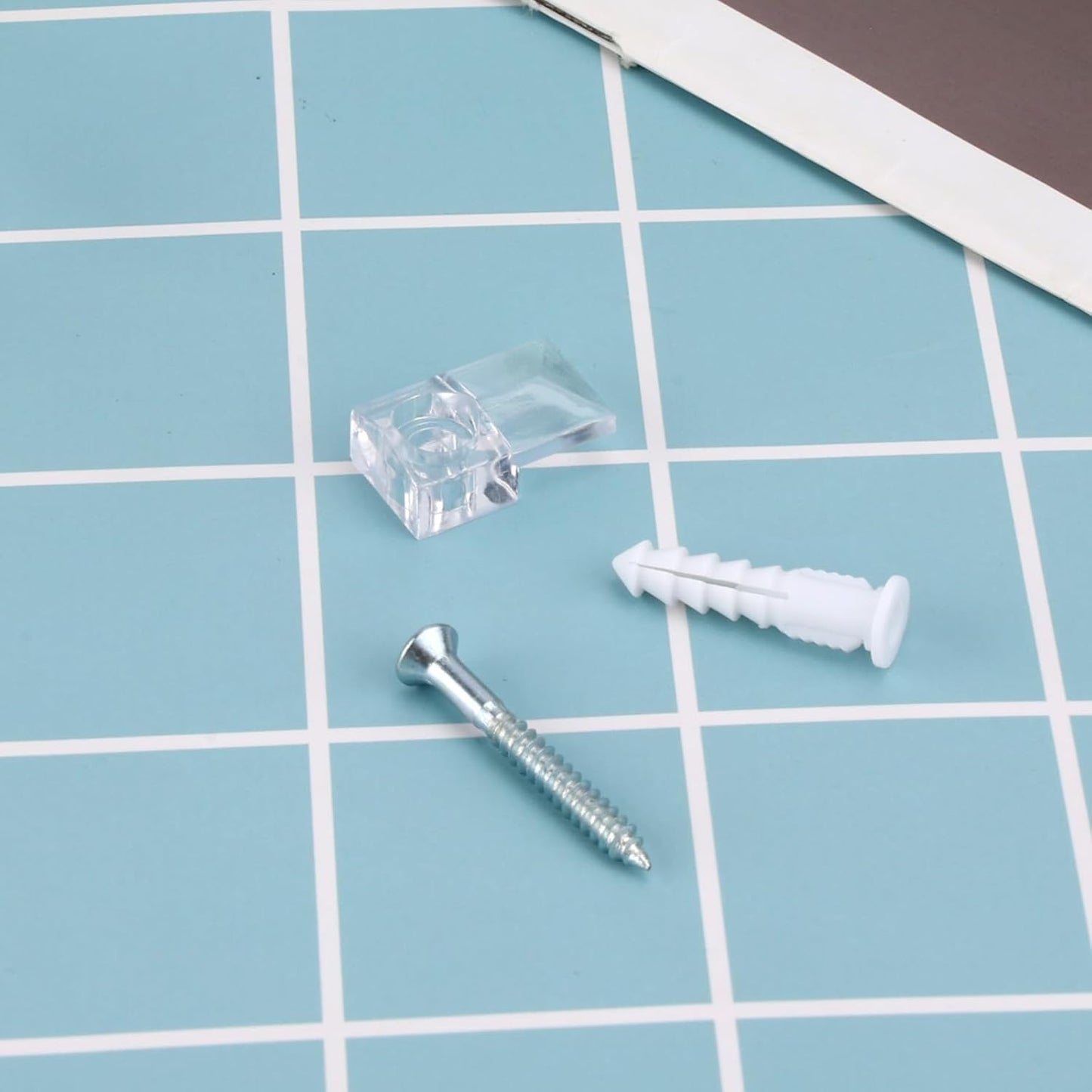 BOXOB Mirror Retainer Clips Cabinet Glass Mounting Fixings Kit