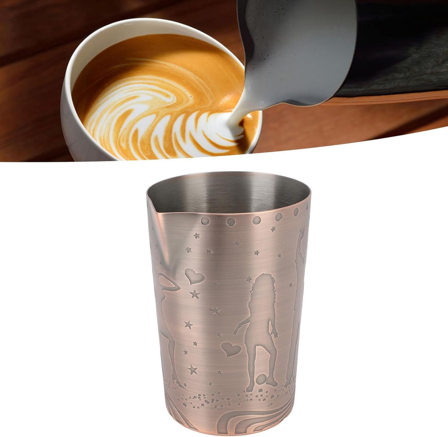 304 Stainless Steel Milk Frothing Pitcher 840ml Coffee Latte Jug