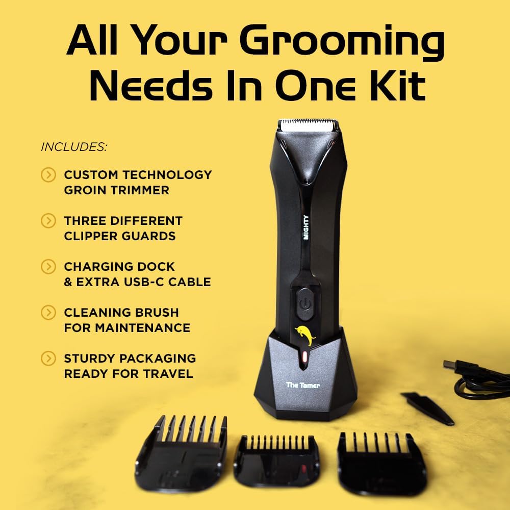 Tamer Waterproof Body Hair Trimmer for Men – USB‑C, Ceramic Blades, 120 Min Runtime