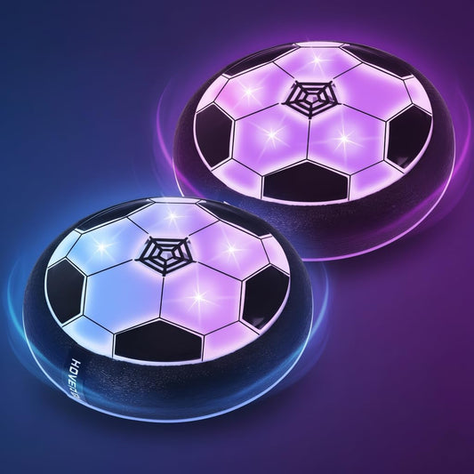 2 Pc LED Hover Football Set Indoor Air-Cushion Soccer Game Kids Gift