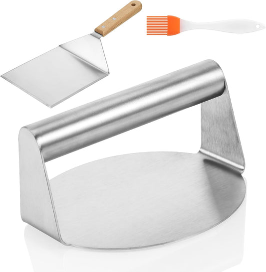Kssvzz Smash Burger Kit – Press, Flipper & Silicone Brush Set for Gourmet Burgers