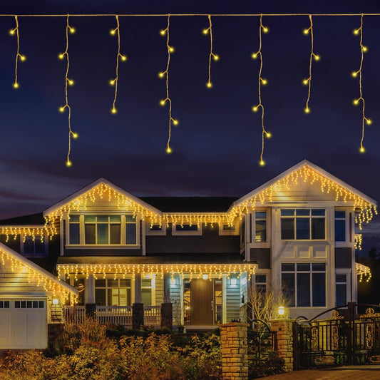 LEDYA 500 LED 18m Warm White Outdoor Icicle Lights – Waterproof