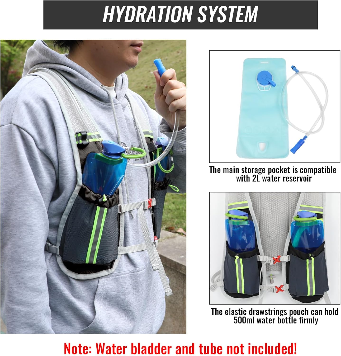 Nepfaivy Lightweight Reflective Running Hydration Vest – 290 g, 6 Pockets, Adjustable