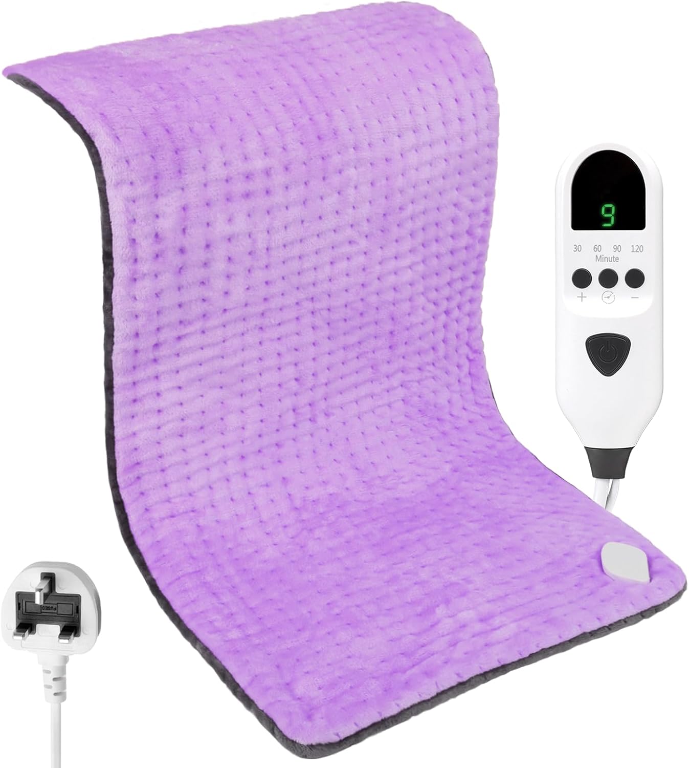 Electric Heat Pad For Back Neck Shoulder Relief 30x60cm 9 Levels Timer Flannel