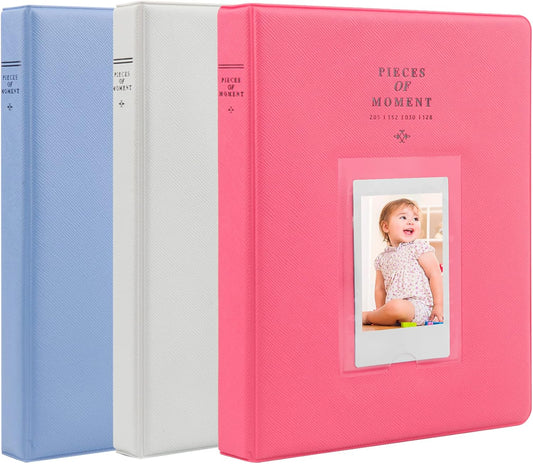 3‑Piece 128‑Pocket Instax / Polaroid Mini Photo Album Set + Camera Case Gift