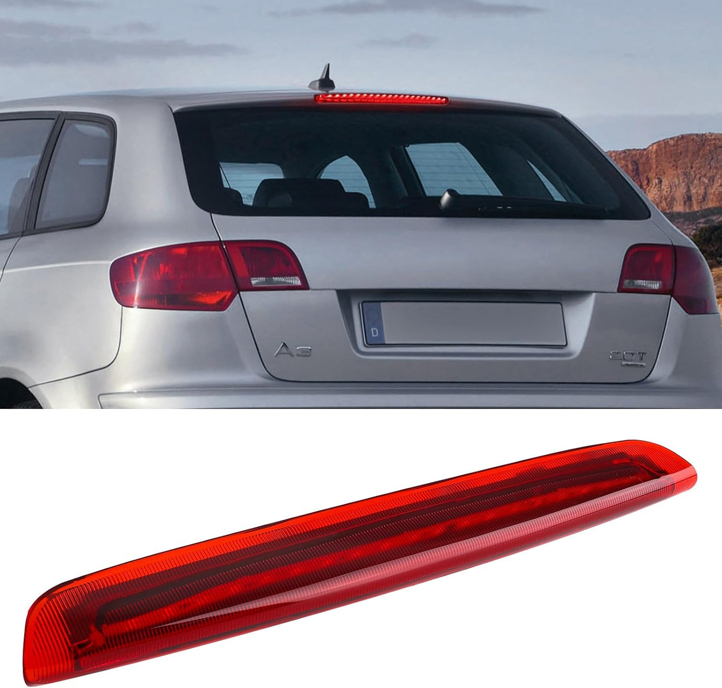 AUTOXBERT Rear 3rd Brake Light for Audi A3 8P RS3 2004–2013 LED High Level Lamp