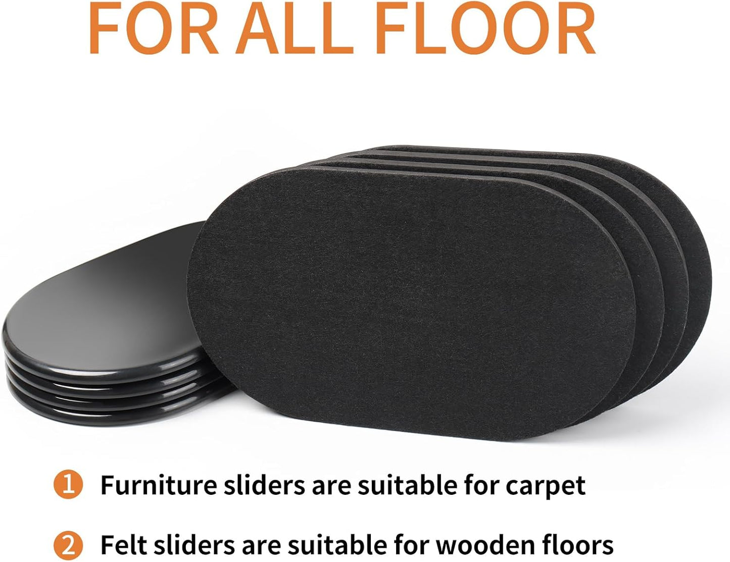 8 Pack Reusable Furniture Movers Sliders Heavy Duty