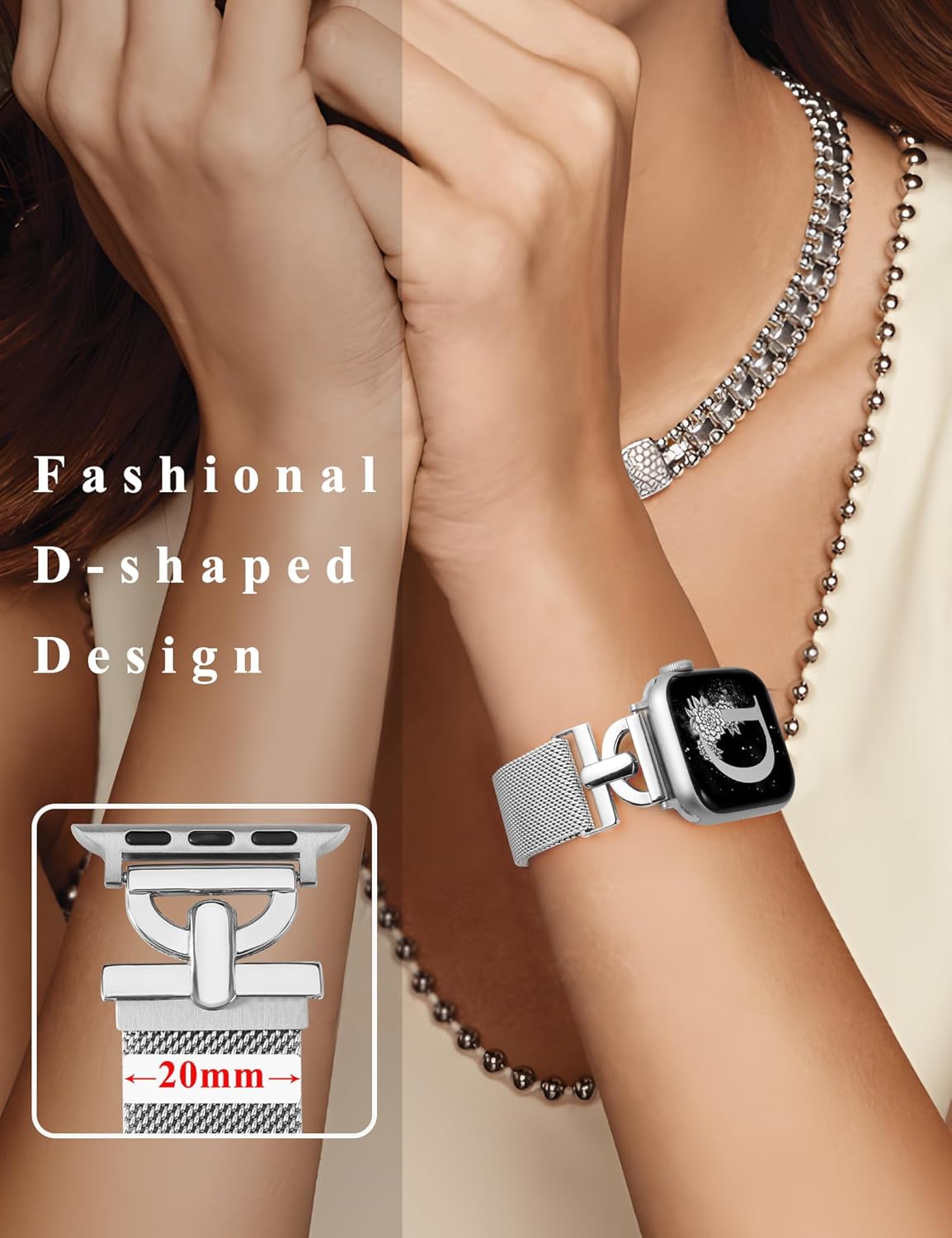 BEEXI Magnetic Adjustable Replacement Watch Strap Compatible Band