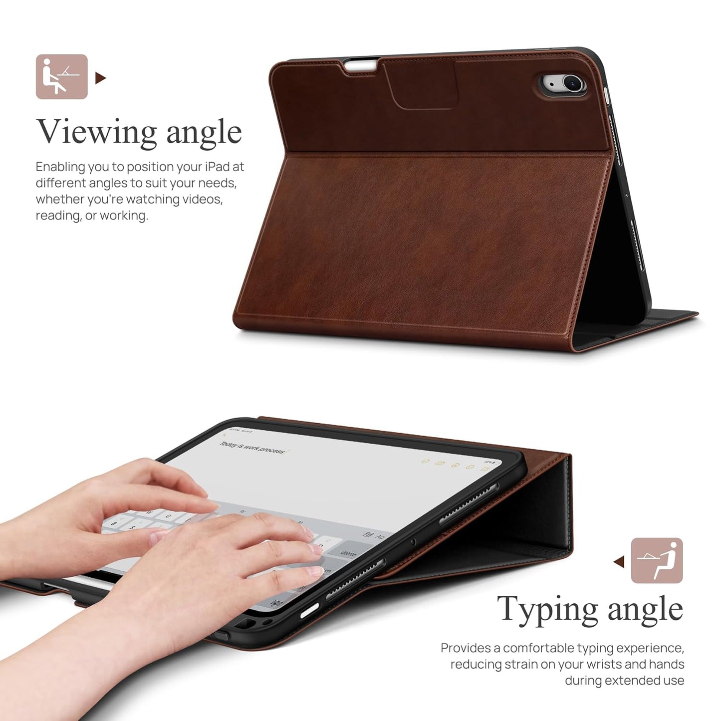 iPad Air 13" 2024 M2 Case with Pencil Holder Stand Magnetic Cover