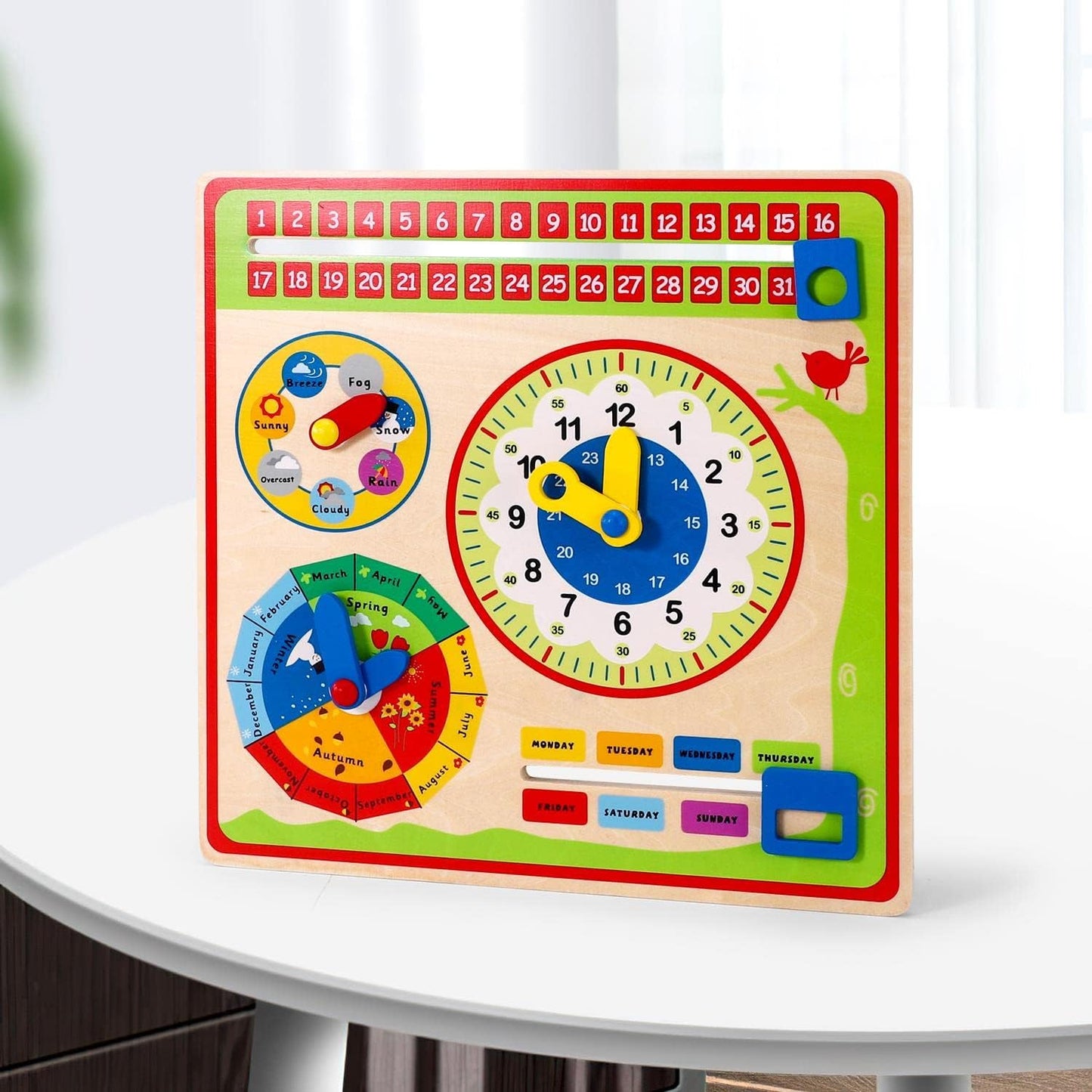 SOKA Wooden Kids Learning Calendar Weather & Time Board Montessori Toy B09MFFCW76