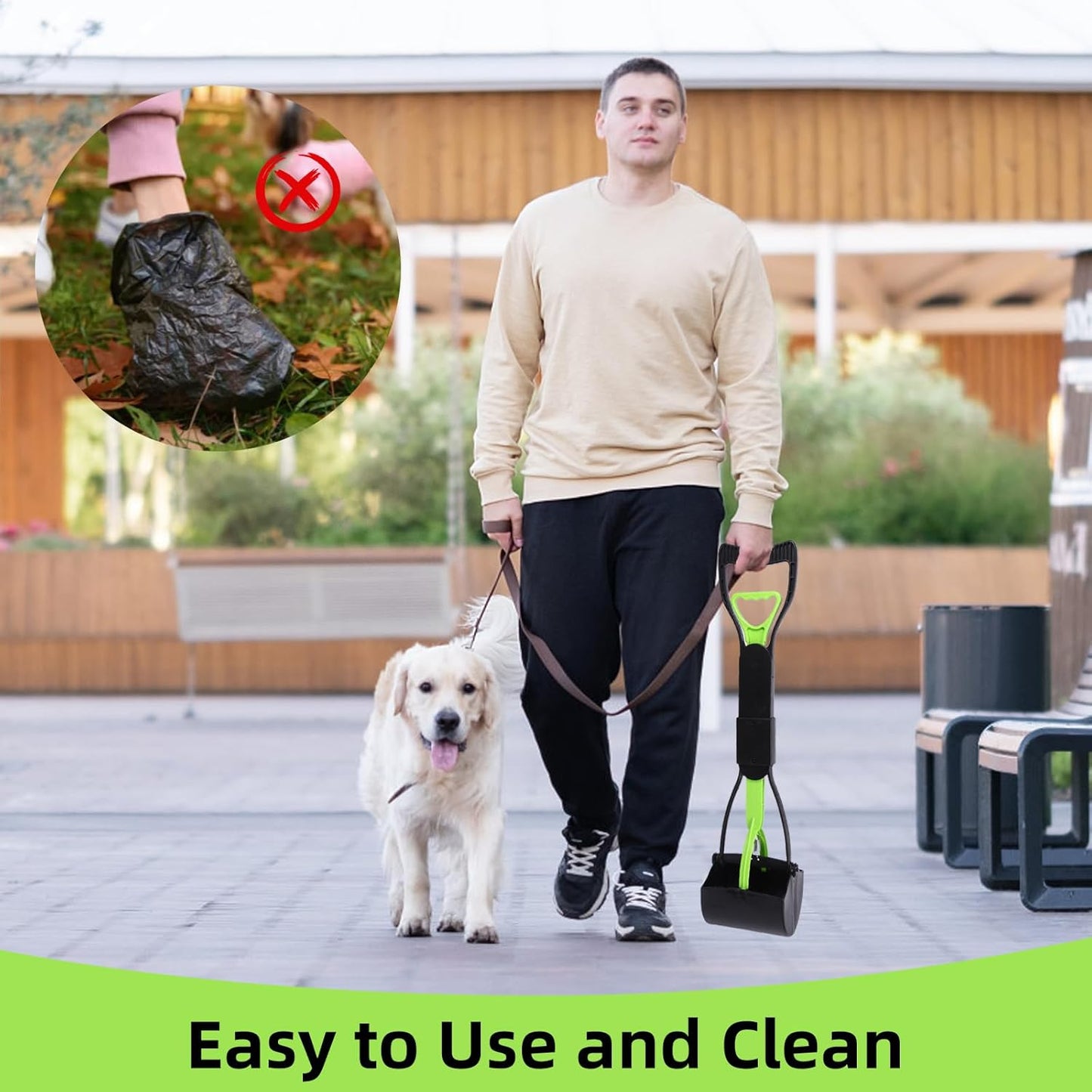 WVacFre 70cm Long-Handle Pet Pooper Scooper – Durable Dog Waste Removal Tool