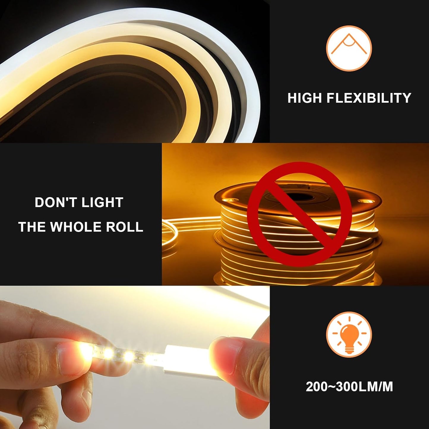 KSIBNW Outdoor Waterproof Flexible LED Strip Cuttable Rope B0B8BS1YLX