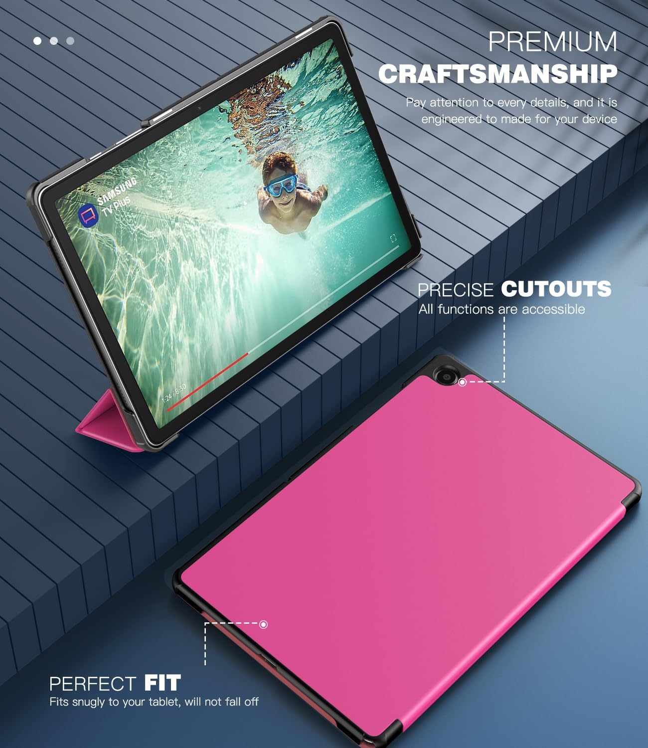 TiMOVO Samsung Galaxy Tab A9+ 11" Case Stand Cover Auto Wake Red B0CXJBV4WX