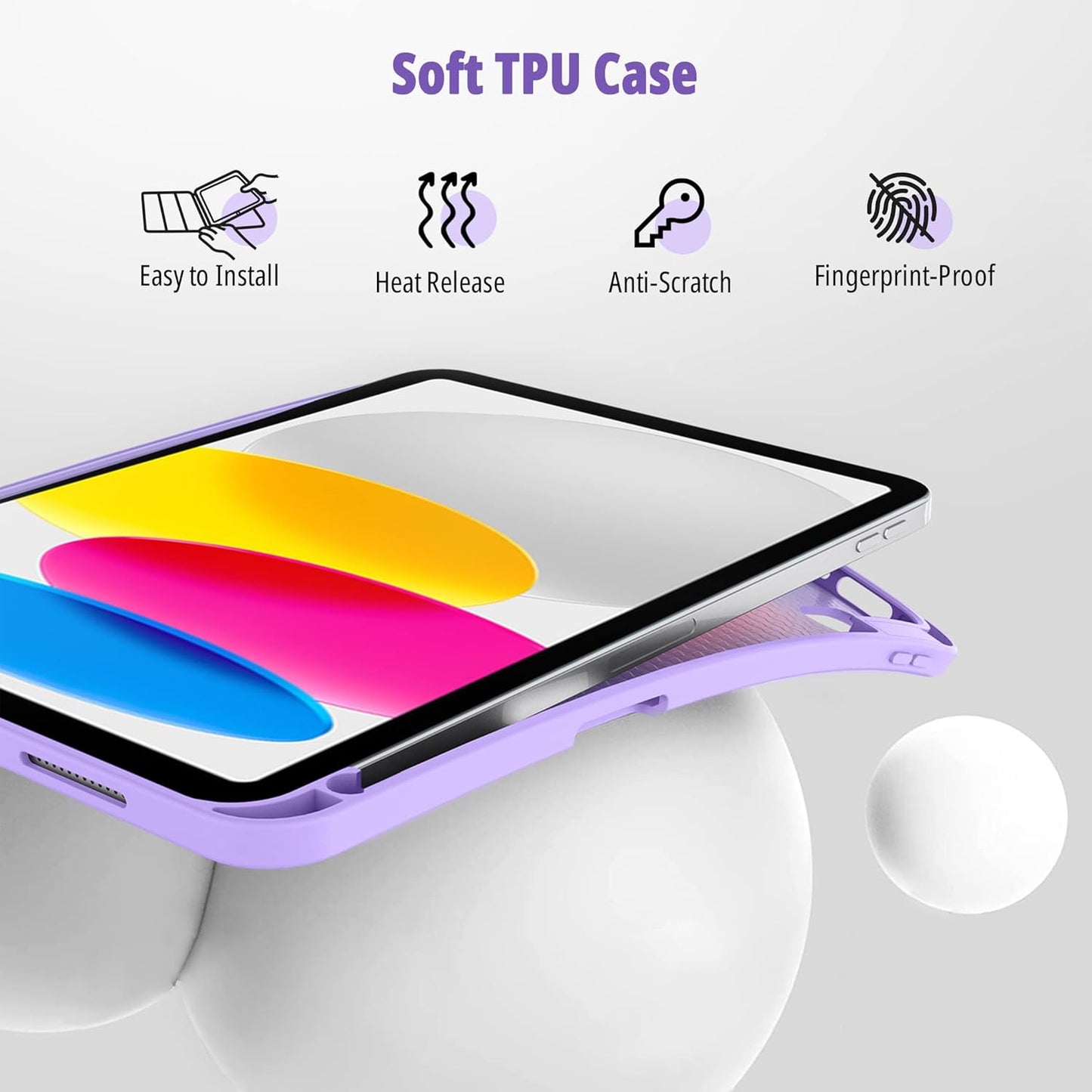 CACOE iPad 10th Gen 10.9 Case with Pencil Holder TPU Smart Cover