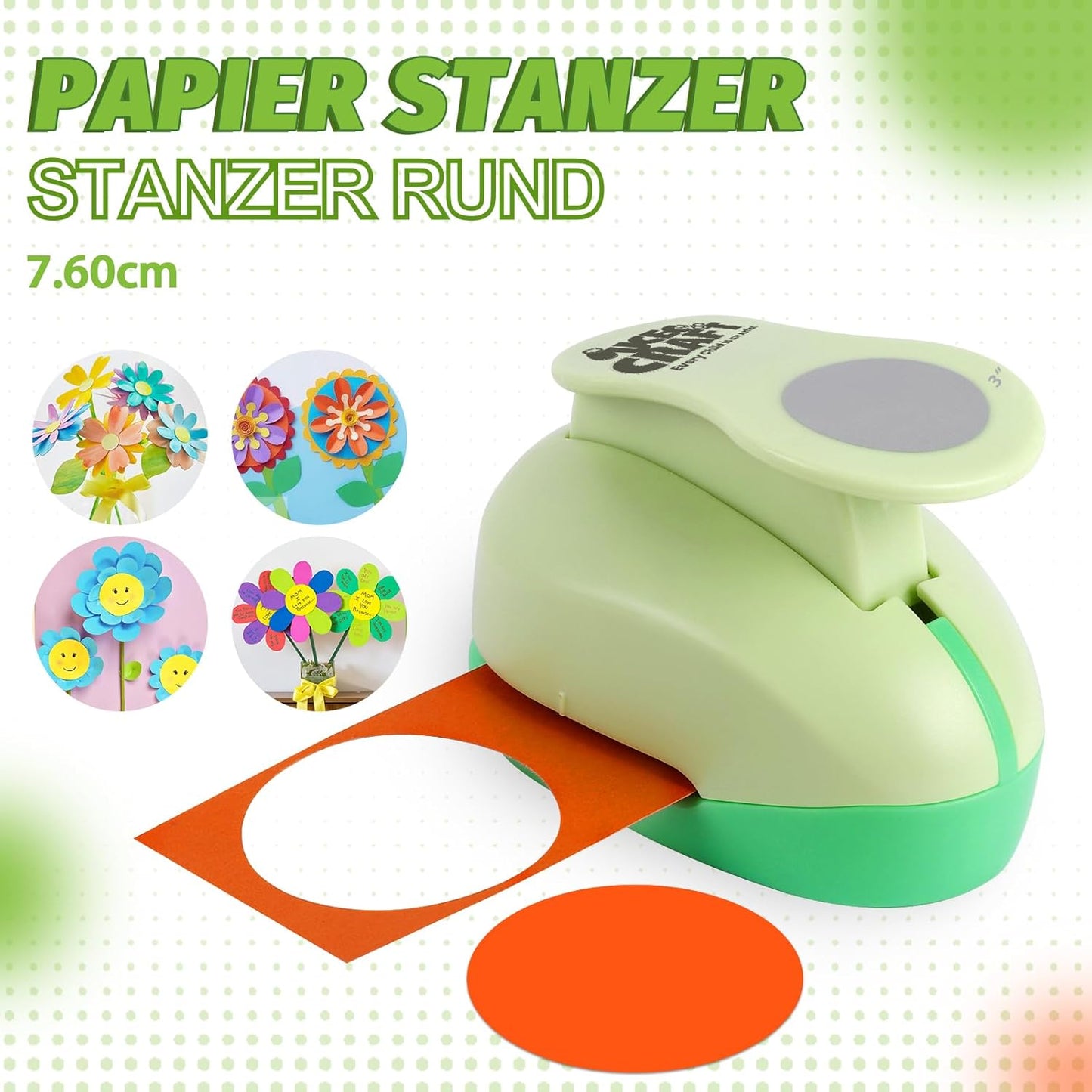 UCEC 3" Circle Paper Punch – Large Craft Hole Punch for Scrapbooking & DIY