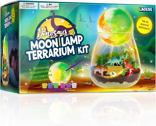 LAOESE Dinosaur Terrarium Kit & DIY Moon Lamp – Kids Craft Gift Ages 4-12