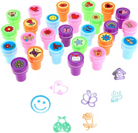 LUCKYBIRD 26 Self‑Inking Toy Heart Stamps – Colourful, Mess‑Free, Kids Craft Fun