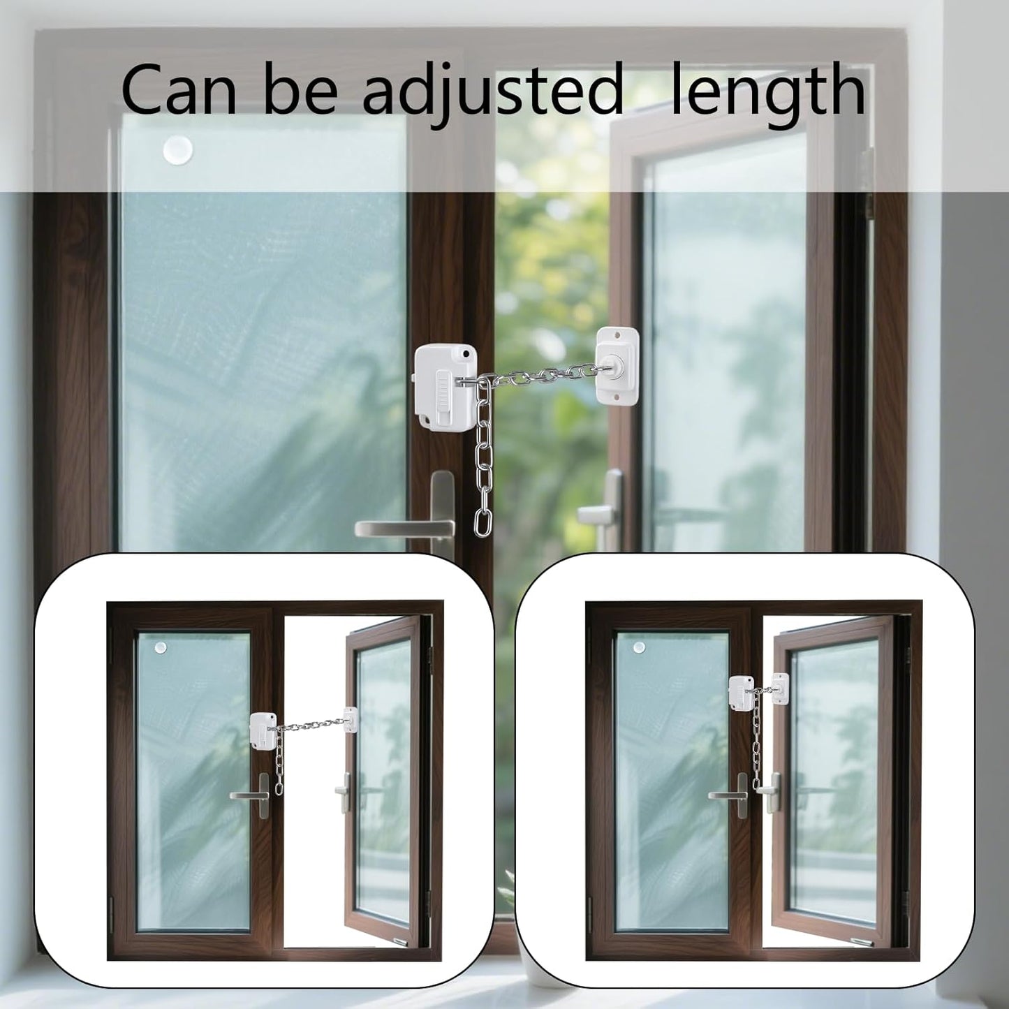 Adjustable Window Restrictor Lock Self Adhesive No Drill Security B0F84447Q8